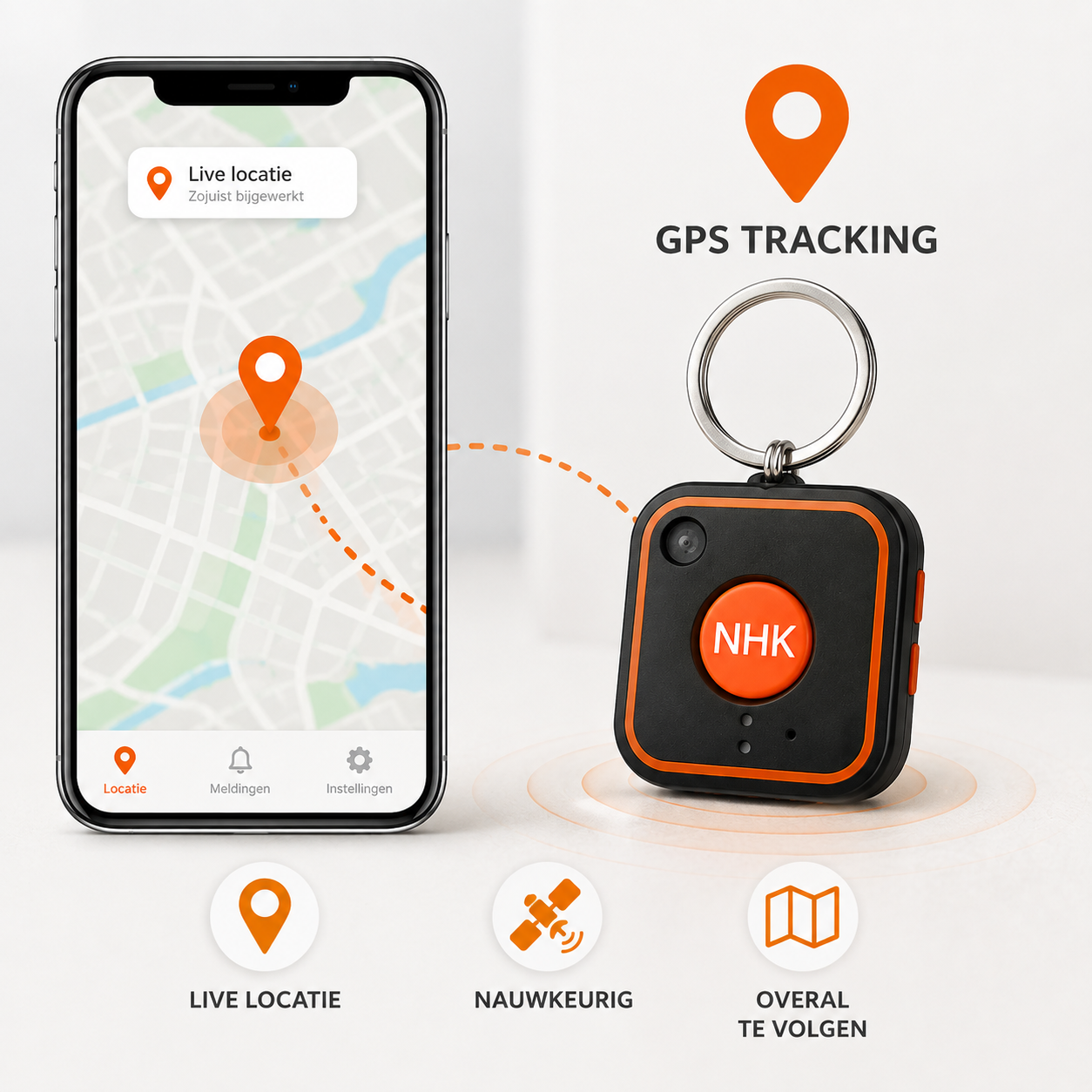 NHK® Protect - Alarmknop met SOS functie en Live GPS